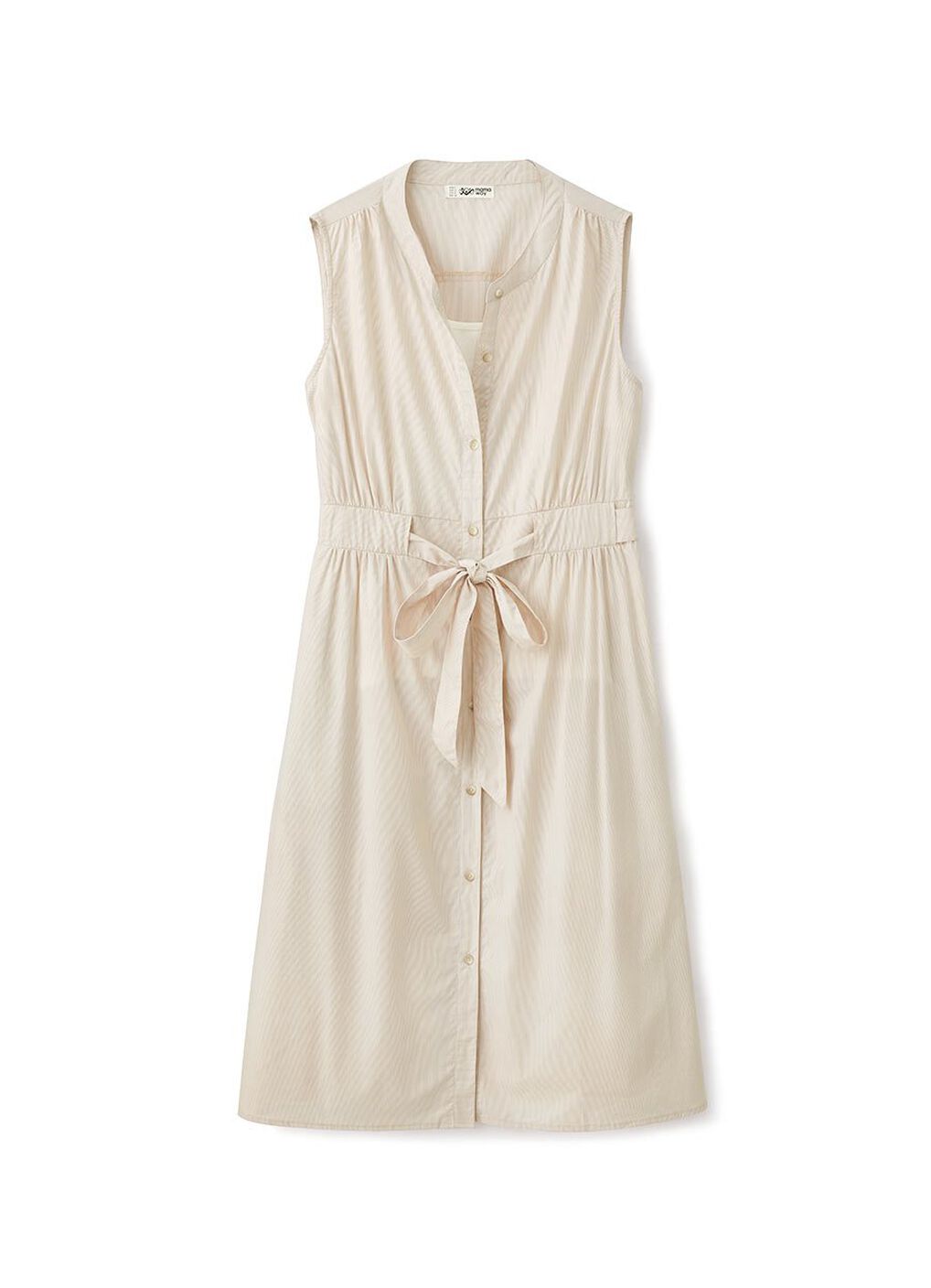 Button-through S/L Maternity & Nursing Dress, Khaki, hi-res image number 6
