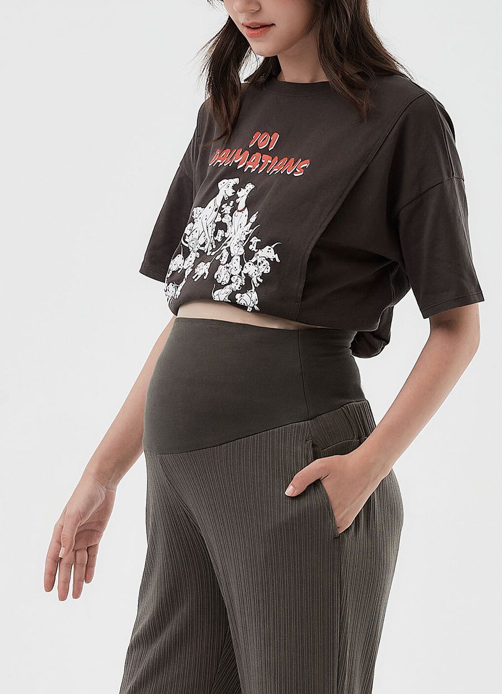 Pleated Maternity Straight Leg Pants, , hi-res image number 2