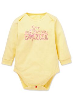 Dancing Peppa Pig Baby Cotton Long Sleeve Bodysuit, , hi-res