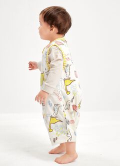 Lightweight Optimum Temp. Sleep Suit- Dinosaur, Mustard, hi-res