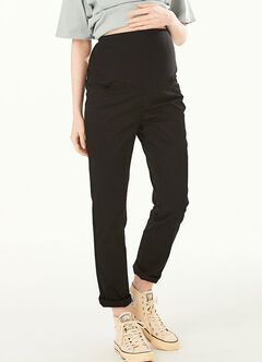 Cotton Maternity Slim Pants, Black, hi-res