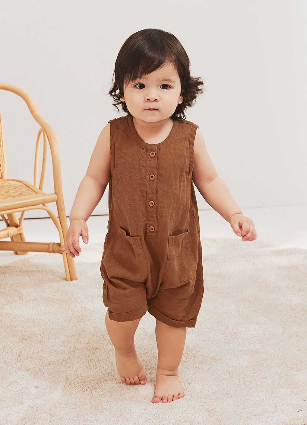 Baby S/L Patch Pocket Romper, , hi-res image number 1