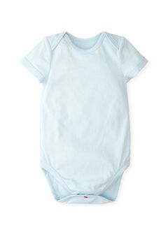 Baby Cotton Short Sleeve Bodysuit 2 Pack, Light Blue, hi-res