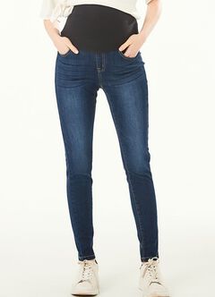 Maternity Stretch Skinny Jeans, Navy, hi-res