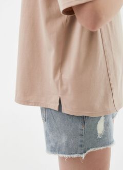 Raw Hem Maternity Denim Shorts, Light Blue, hi-res