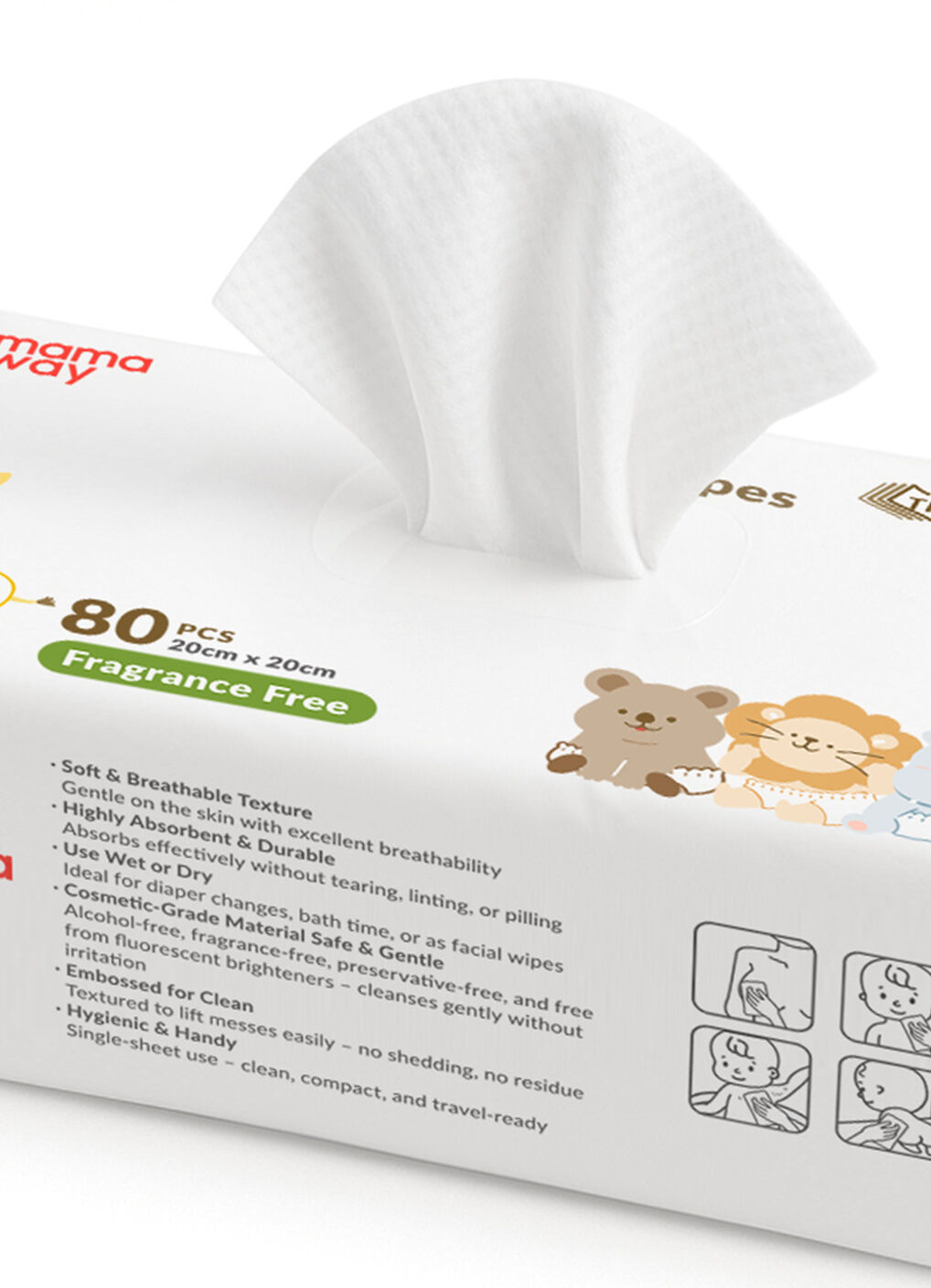 Ultra Soft Dry Baby Wipe (80PCS/PACK), , hi-res image number 3