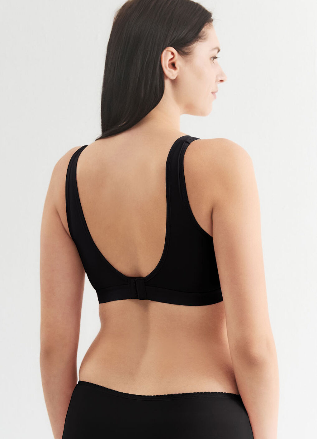 Ultra Breezy Crossover Nursing Sleep Bra, Black, hi-res image number 3