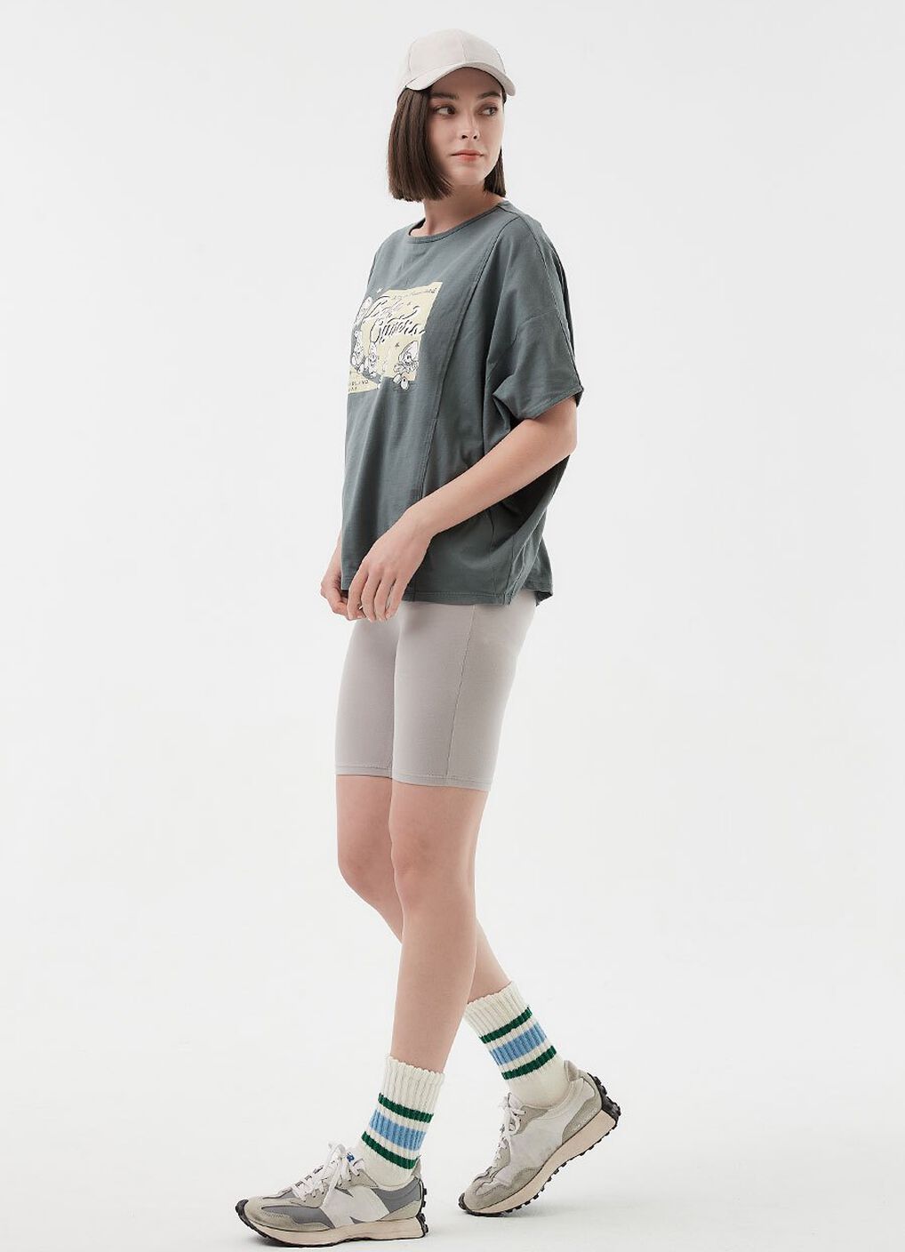 Ultra-Stretch Maternity Biker Shorts, Silver, hi-res image number 5