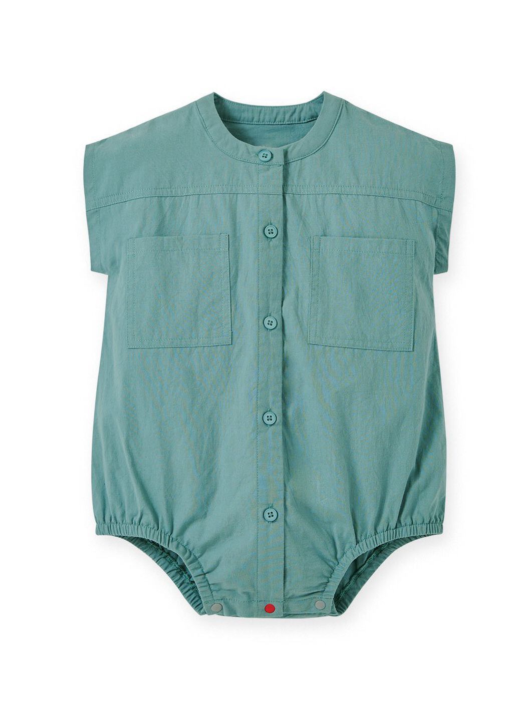 Button Down Baby Short Sleeve Romper, , hi-res image number 0