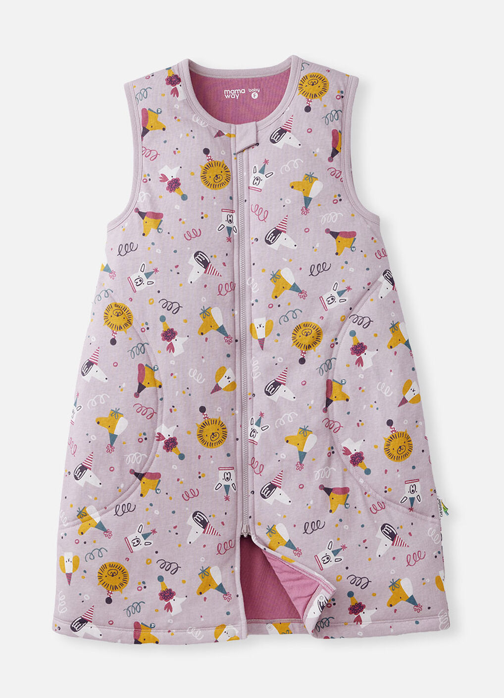 Lightweight Optimum Temp. Sleep Suit-Doggie Party, Purple, hi-res image number 0