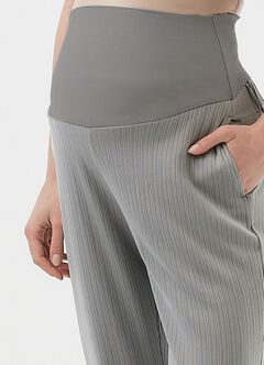 Pleated Maternity Straight Leg Pants, Silver, hi-res