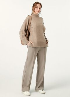 Relaxed Maternity Slim Pants, Khaki, hi-res