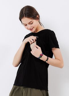 Disney Vintage Mickey Maternity & Nursing Top, Black, hi-res