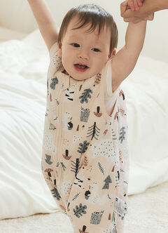 Lightweight Optimum Temp. Sleep Suit-Forest Family, Orange, hi-res