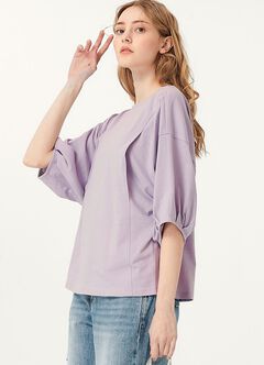 Lantern Sleeves Cotton M&N Top, , hi-res