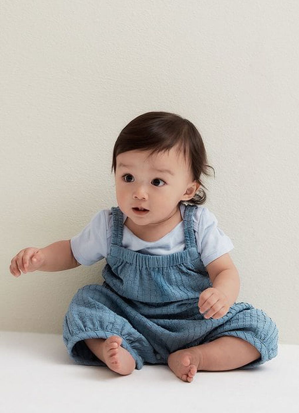 Spaghetti Strap Baby Bib Shorts, Blue, hi-res image number 1