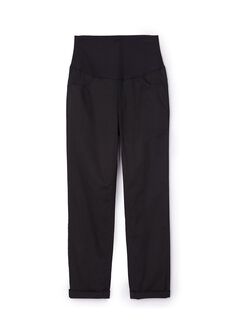 Cotton Maternity Slim Pants, Black, hi-res