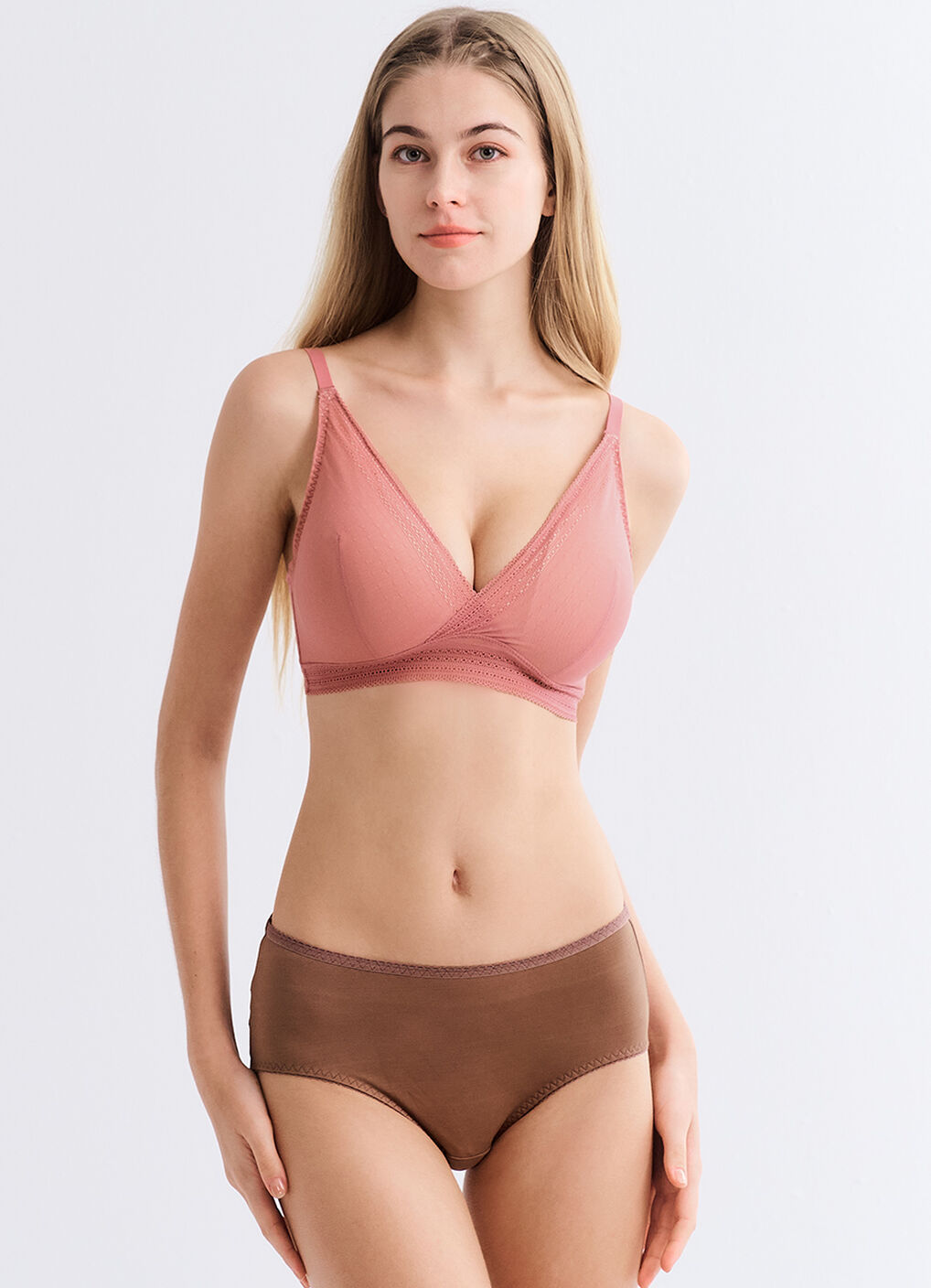 Breezy Lace Crossover Maternity & Nursing Bra, Rose, hi-res image number 4