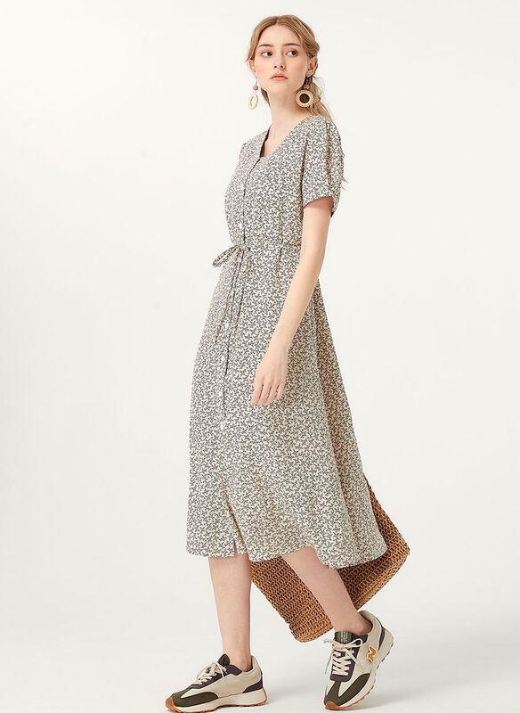 Floral Print V-Neck M&N Dress