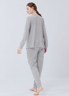 Mickey Dotty Maternity & Nursing Pyjama Set, Silver, hi-res