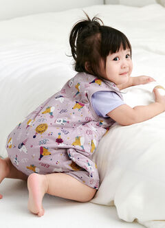 Lightweight Optimum Temp. Sleep Suit-Doggie Party, Purple, hi-res