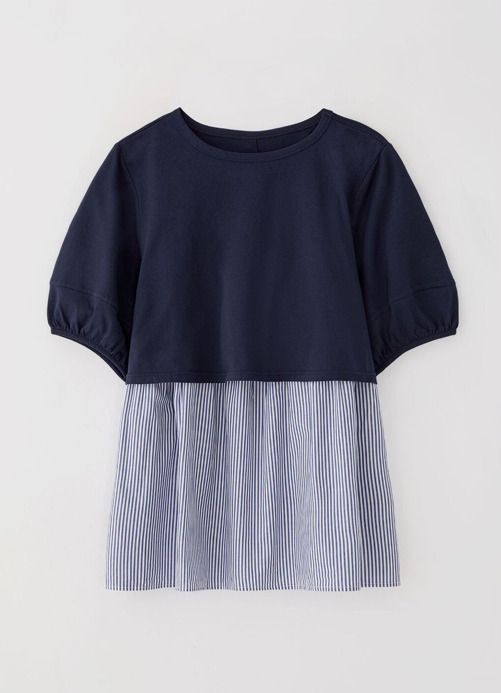 Umbrella Hem Short Sleeve Maternity & Nursing Top, Navy, hi-res image number 5