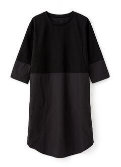 Round Neck Patchwork M&N Dress, , hi-res