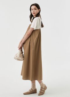 Buttoned Short Sleeve Maternity & Nursing Dress, , hi-res