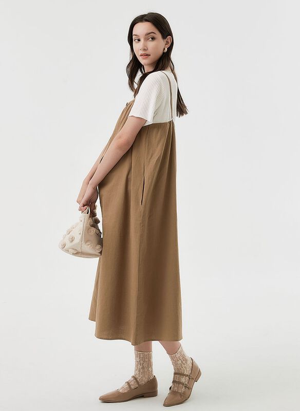 Buttoned Short Sleeve Maternity & Nursing Dress