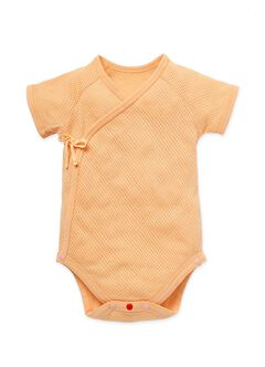 Newborn Cotton Mesh Short Sleeve Bodysuit 2 Pack, Orange, hi-res