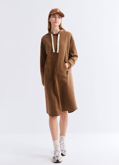 Relaxed Cotton Maternity & Nursing Hoodie Dress, , hi-res