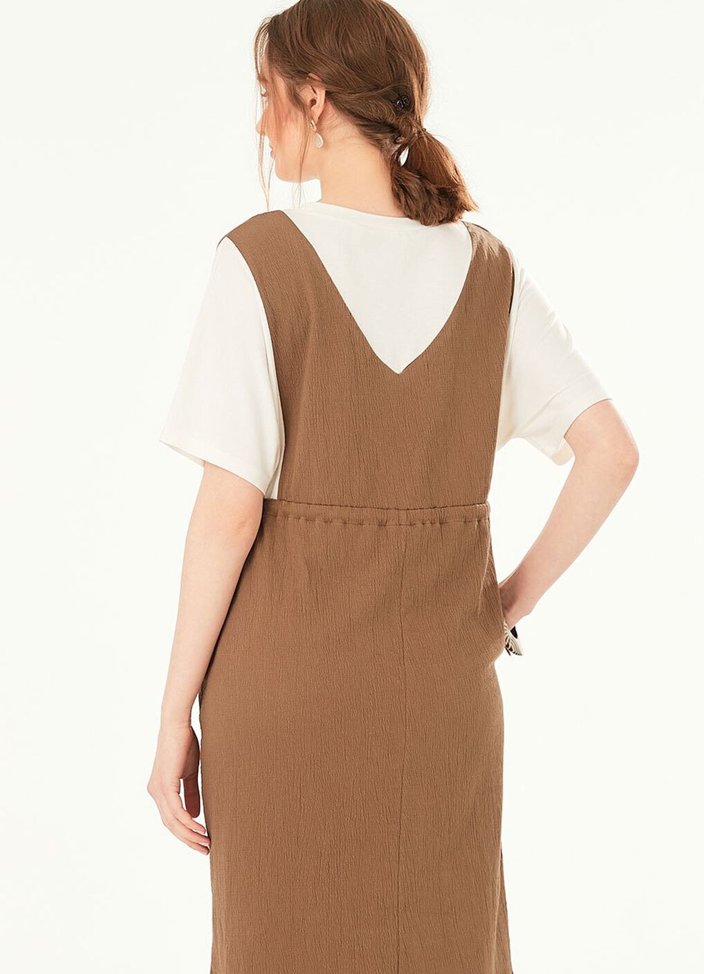 2 in 1 Splicing Maternity & Nursing Dress, Mink, hi-res image number 4