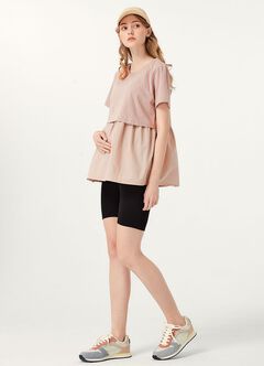 Ultra-Stretch Maternity Biker Shorts, Black, hi-res