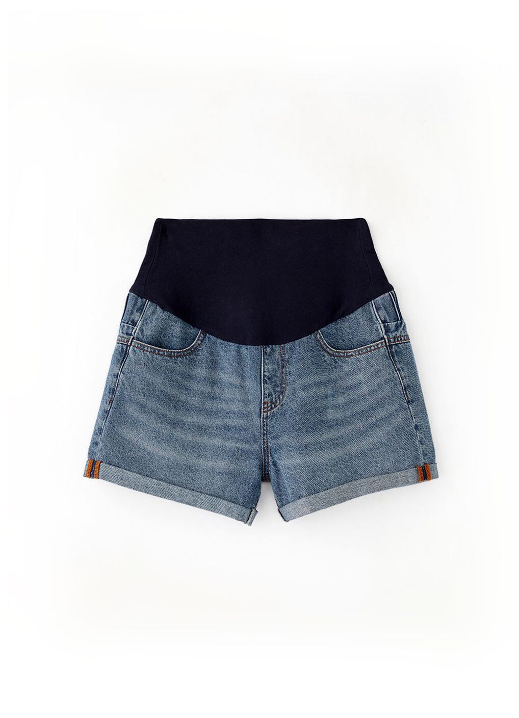 Cuffed Maternity Denim Shorts, , hi-res image number 6