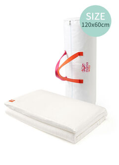 Non-toxic Cot Mattress Topper With Cover 120X60cm, White, hi-res
