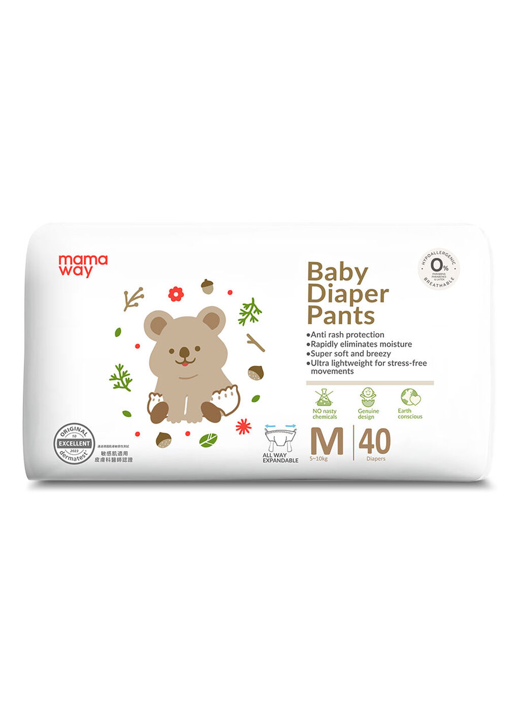 Mamaway Baby Diaper Pants (M , 40 pcs), , hi-res image number 0