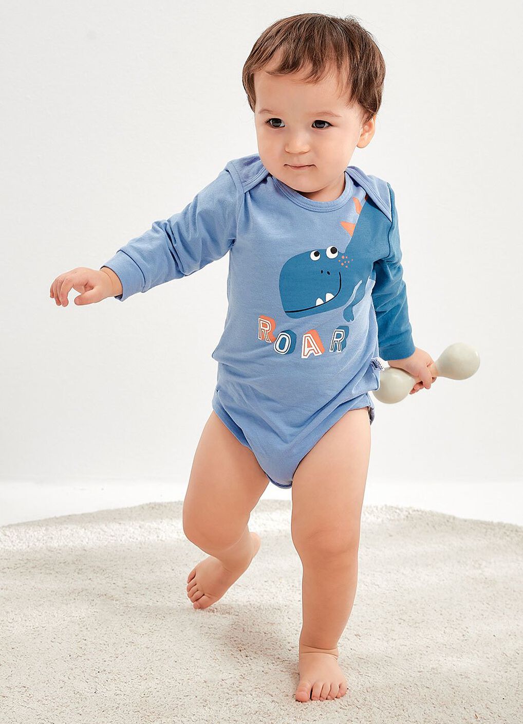Dinosaur Soar Baby Cotton L/S Bodysuit, , hi-res image number 1