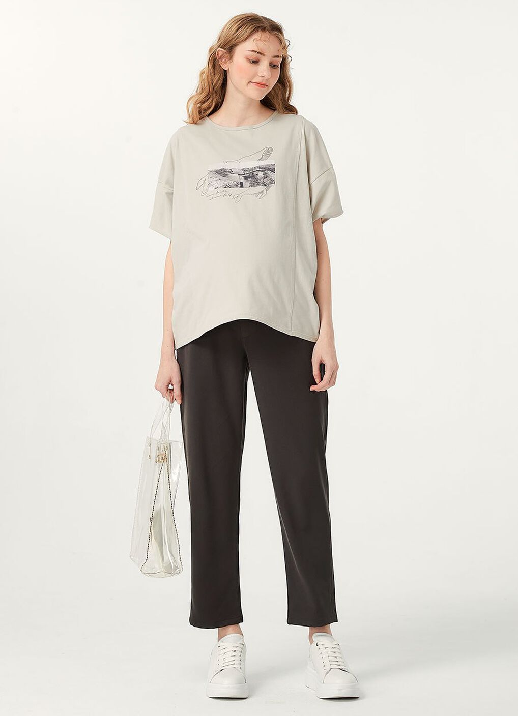 Cropped Maternity Slim Pants, , hi-res image number 4