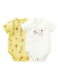 Disney Winnie The Pooh Newborn Cotton S/S Bodysuit 2 Pcs Pack, Yellow, hi-res