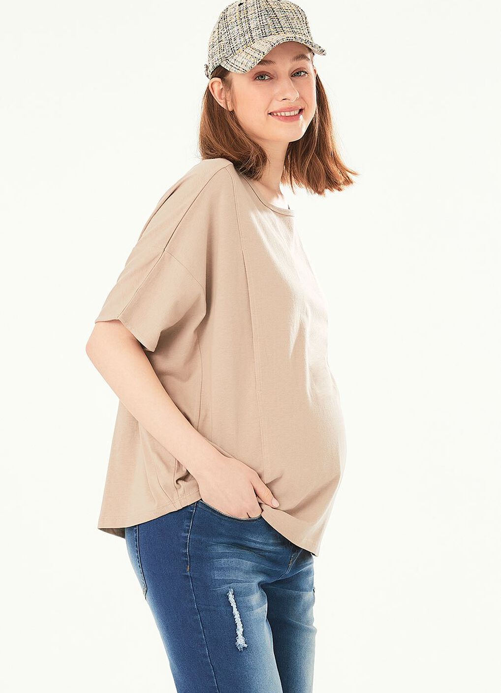 Disney Winnie The Pooh Maternity & Nursing Top, Khaki, hi-res image number 3