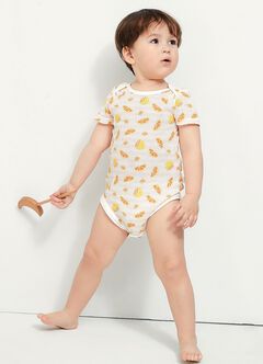 Baby Cotton Mesh Short Sleeve Bodysuit 2 Pack, Orange, hi-res