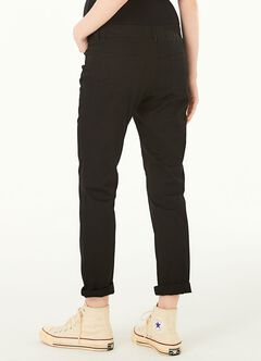 Cotton Maternity Slim Pants, Black, hi-res