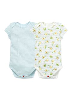 Baby Cotton Mesh Short Sleeve Bodysuit 2 Pack, Lime, hi-res