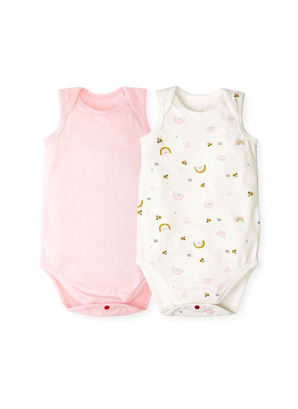Baby Cotton Sleeveless Bodysuit 2 Pack