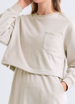 Back Slit Maternity & Nursing Two-Piece Dress, Cream, hi-res