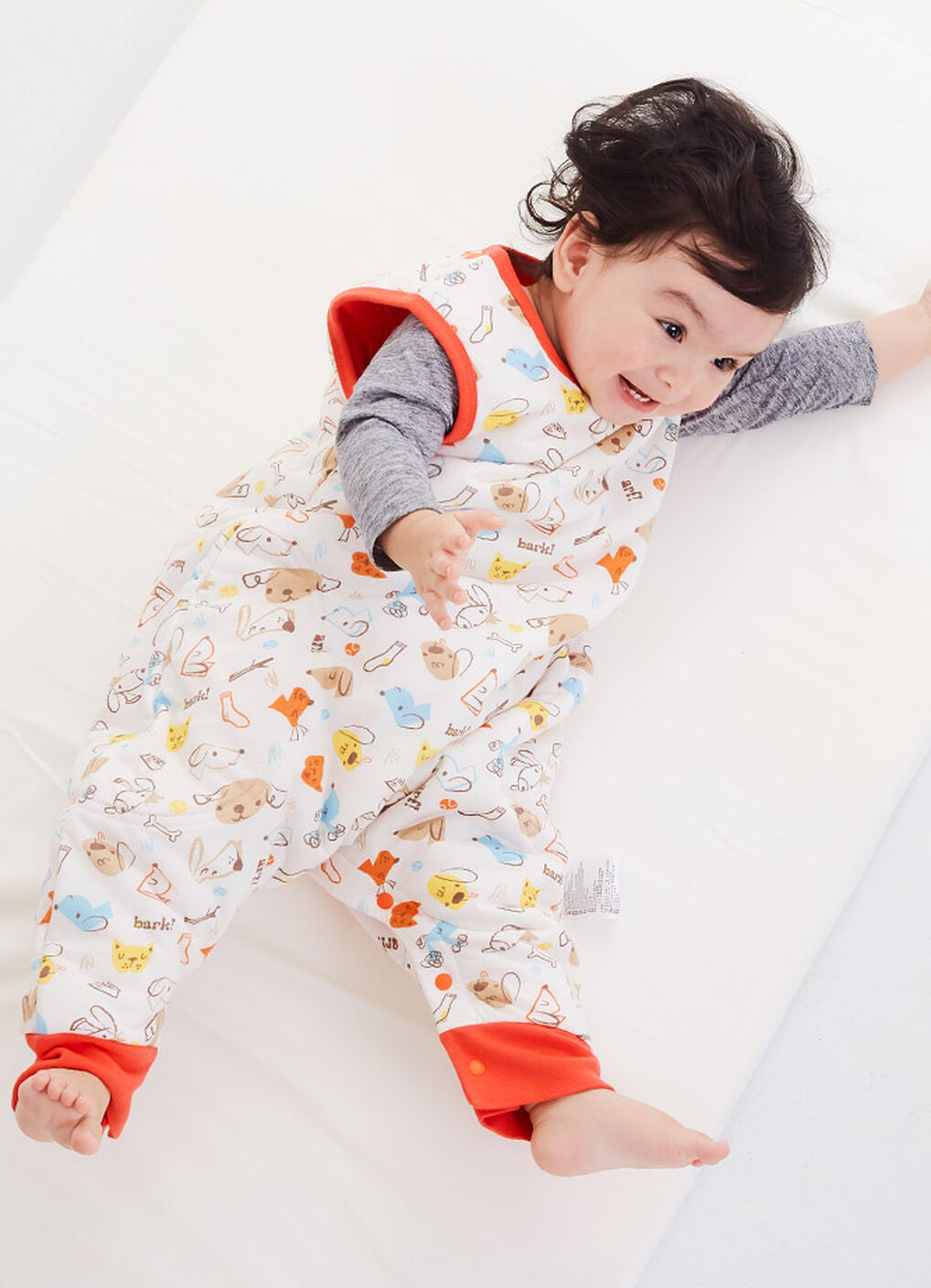 Non-toxic Cot Mattress Topper With Cover 120X60cm, White, hi-res image number 3