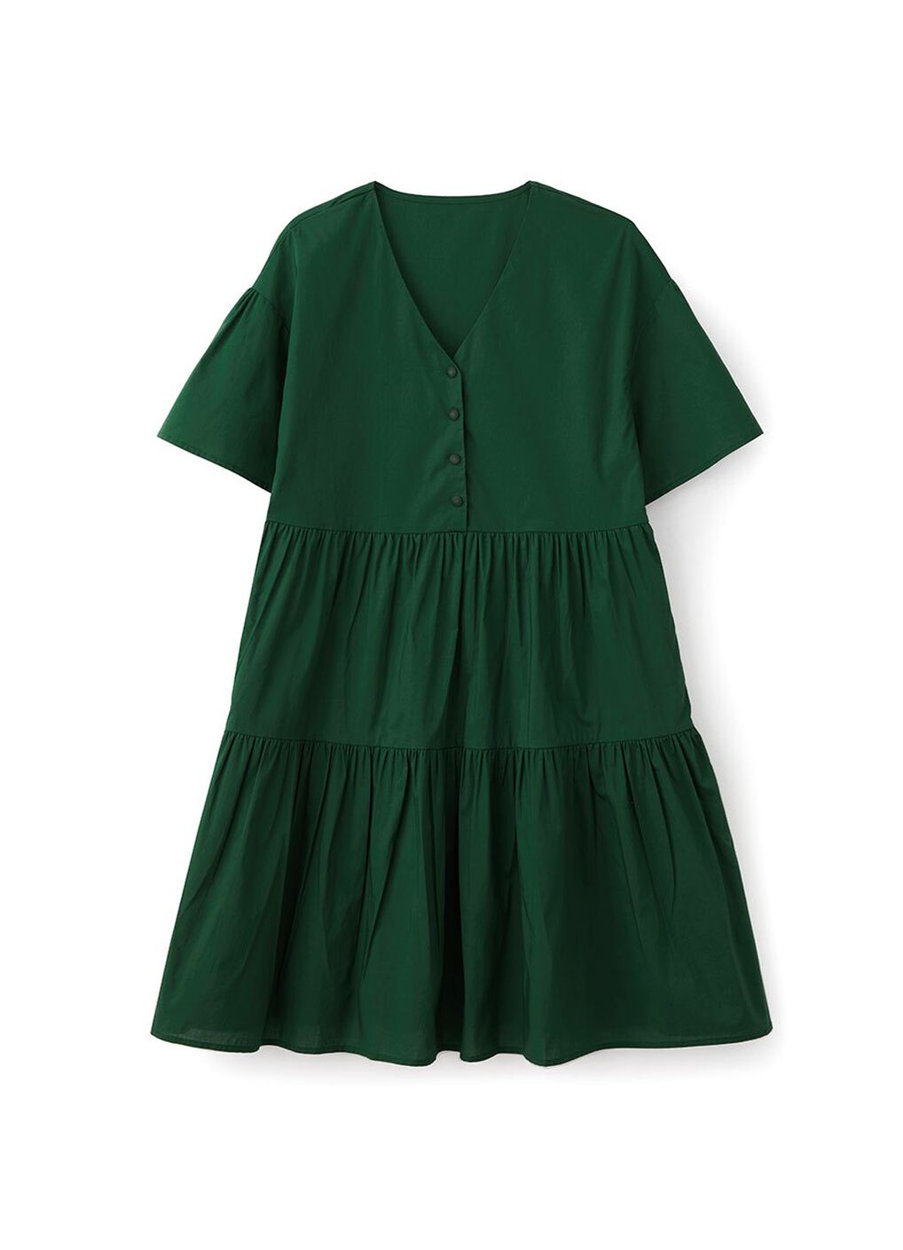 Flared Hem Cotton Maternity & Nursing Dress, Green, hi-res image number 5
