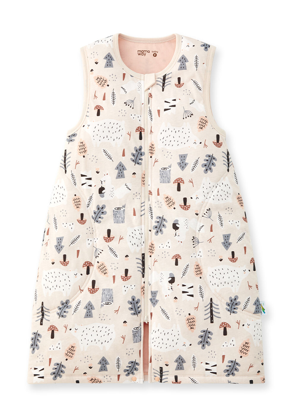 Lightweight Optimum Temp. Sleep Suit-Forest Family, Orange, hi-res image number 0