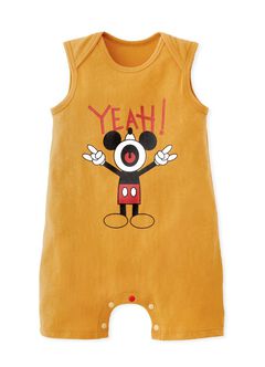 Disney Yeah! Mickey Baby Cotton Sleeveless Romper, , hi-res