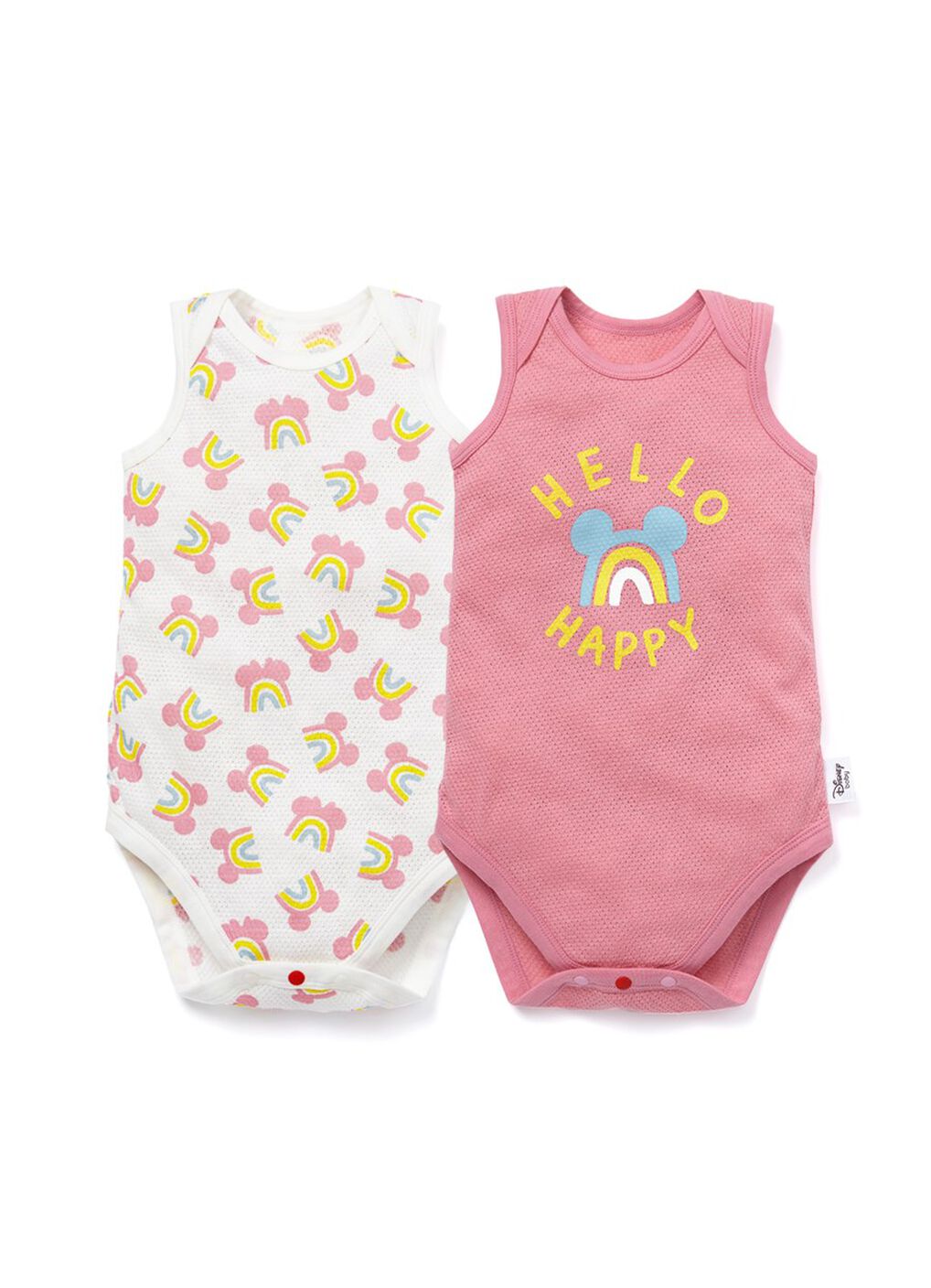 Baby Cotton Mesh Sleeveless Bodysuit 2 Pack, Fuschia, hi-res image number 0